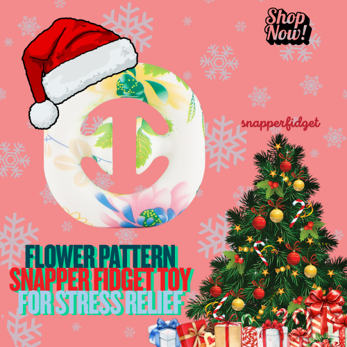 Pink Flower Pattern Snapper Fidget Toy for Stress Relief